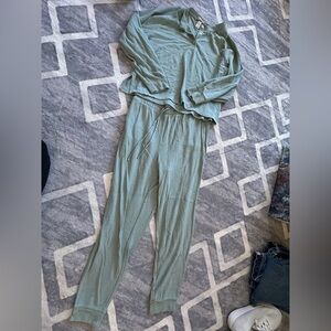 Victoria's Secret Mint/Sage Green Thermal Pajamas